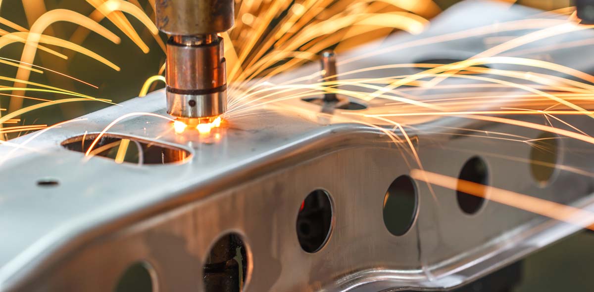 Automated spot welding robot in factory